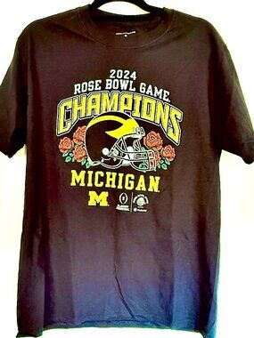 Champion Michigan 2024 Rose Bowl Champions T-Shirt NWT Size M